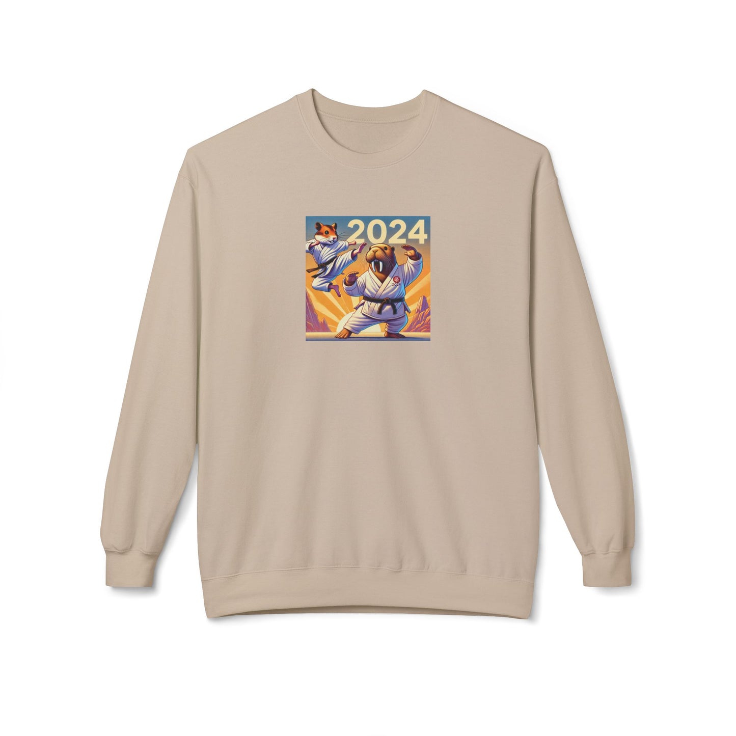 Karate Hamster and Tai-Chi Walrus Unisex Midweight Softstyle Fleece Crewneck Sweatshirt